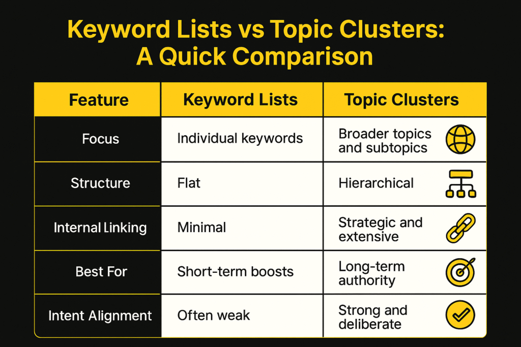 Topic Clusters vs Keyword Lists