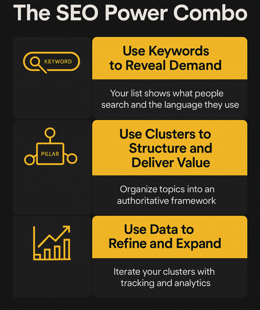 Topic Clusters vs Keyword Lists- SEO Power Pair