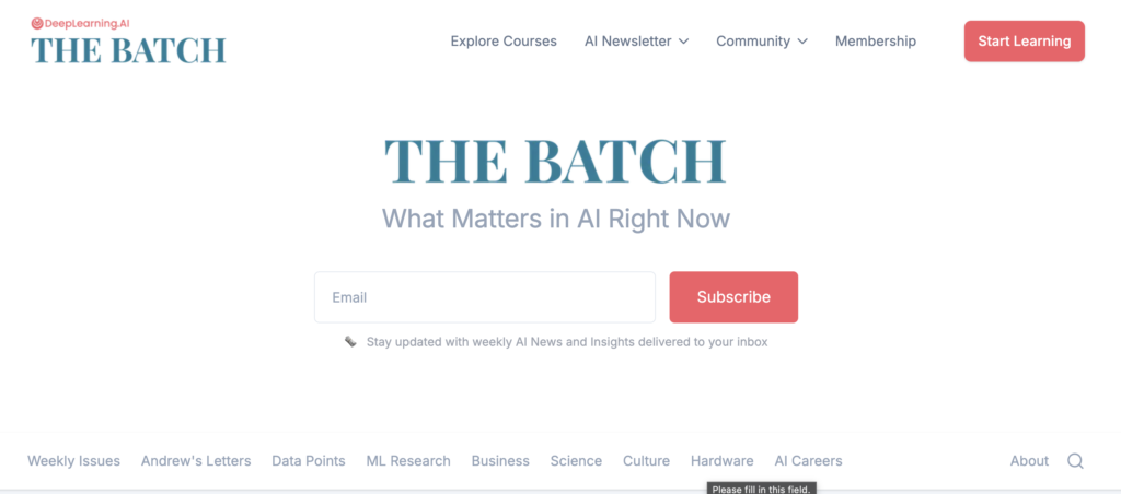 The Batch- Best AI Newsletters