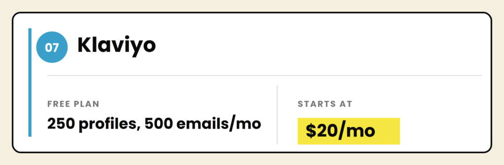Free Email Marketing Tools - Klaviyo