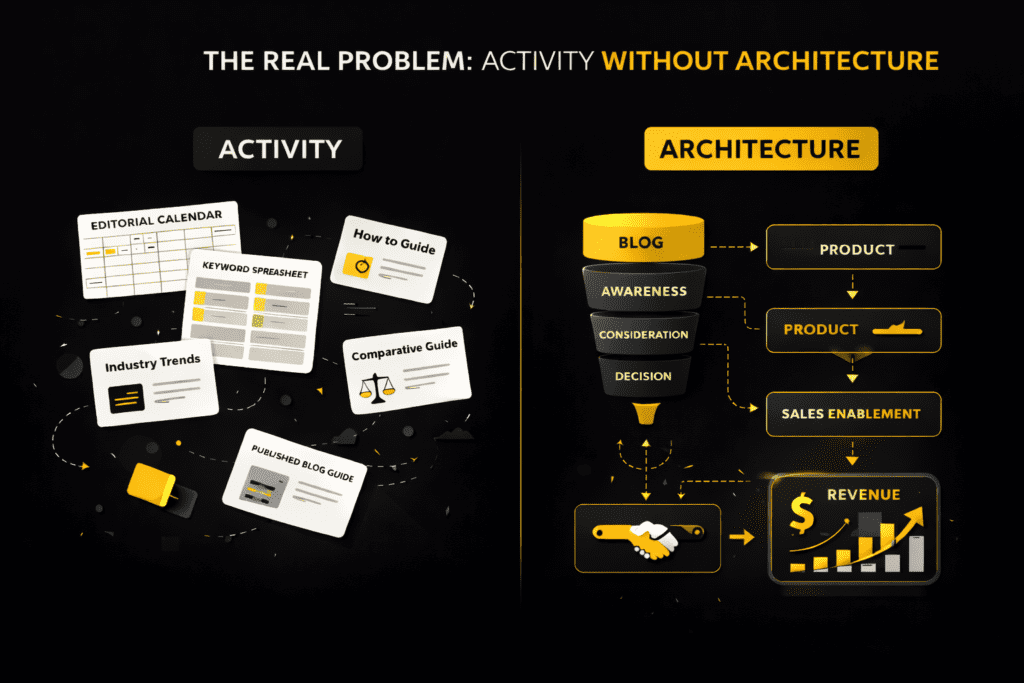 B2B SaaS Blog Strategy - activity w/o architechture