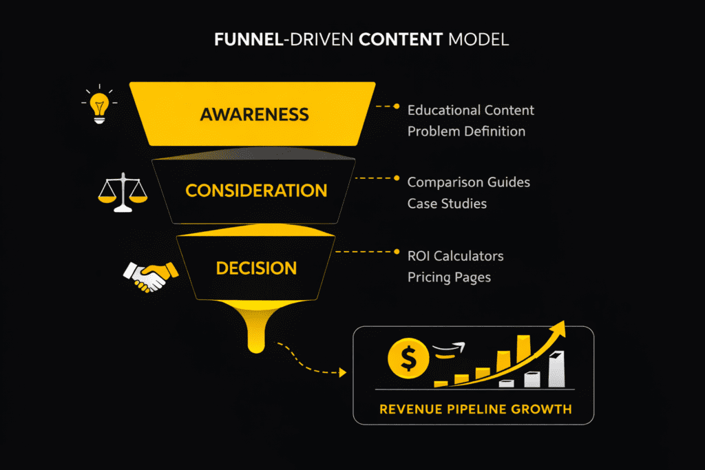 B2B SaaS Blog Strategy - Funnel driven content model