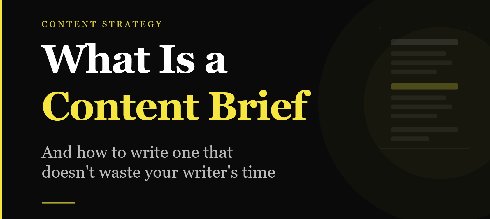 what is content brief