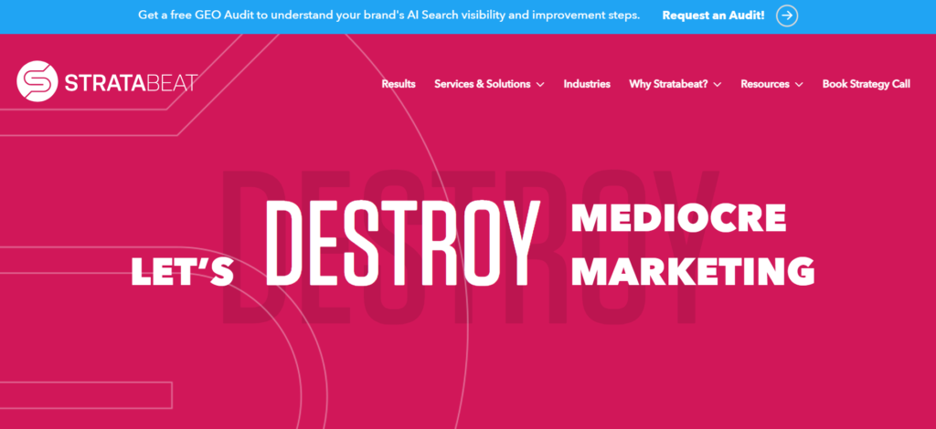 best B2B SEO agencies- stratabeat