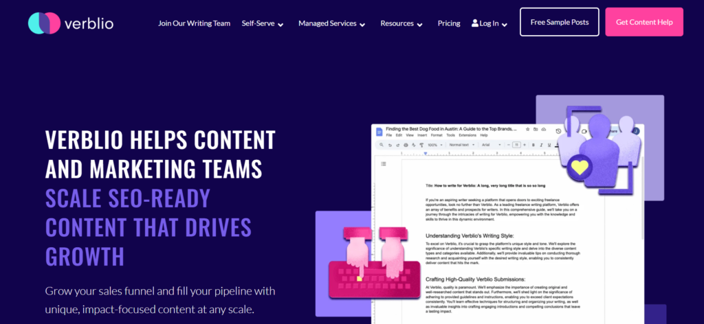 SaaS content marketing agencies - Verblio