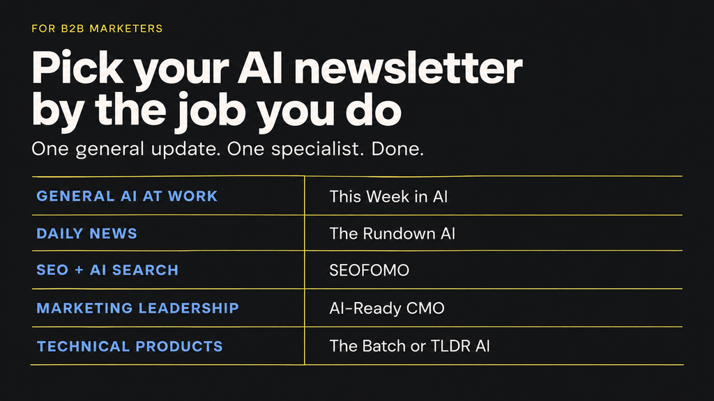 AI newsletter recommendations by role for B2B marketers