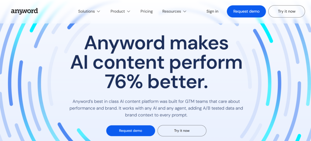 AI writing tools for B2B SaaS
- Anyword
