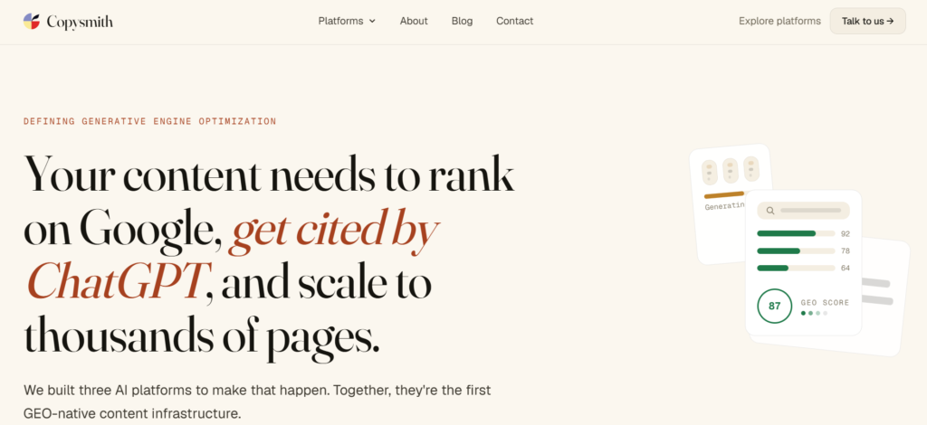 AI writing tools for B2B SaaS
- Copysmith