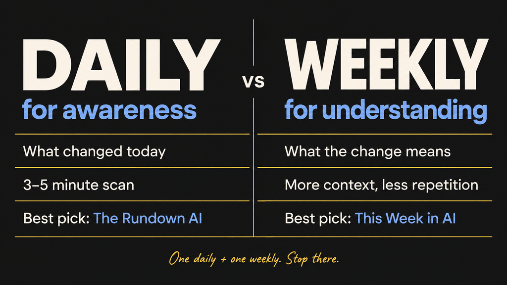 Daily versus weekly AI newsletters compared