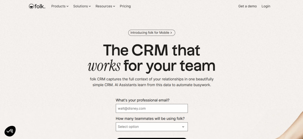 CRM tools for B2B SaaS - FOLK