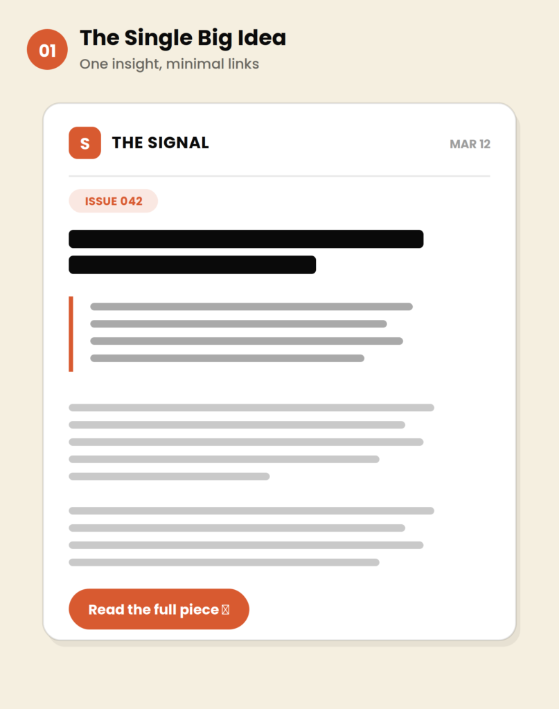 B2B newsletter templates - Single big idea