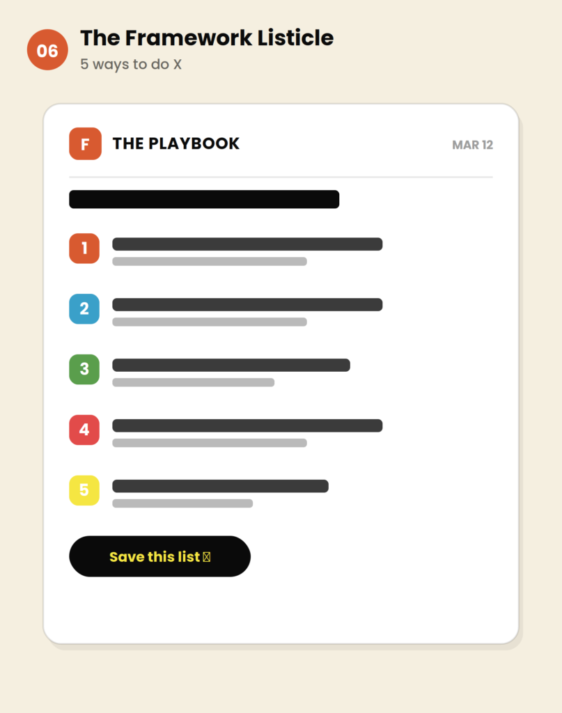 B2B newsletter templates - Framework Listicle