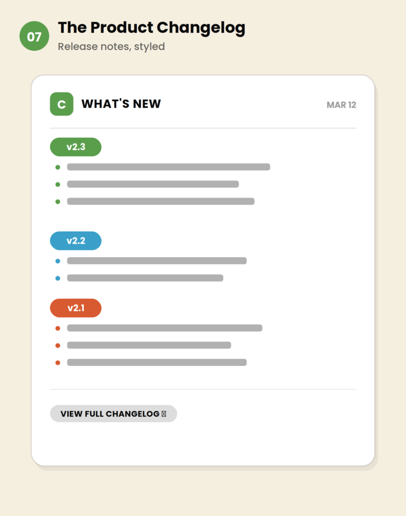 B2B newsletter templates - Product Changelog