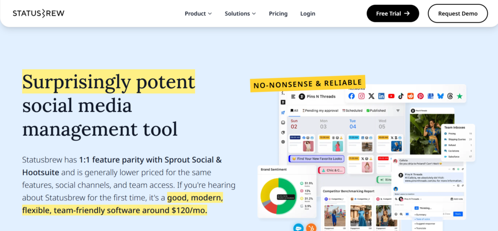 social media scheduling tools - Statusbrew