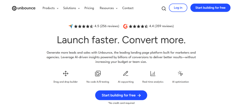 Landing Page Builders - Unbounce