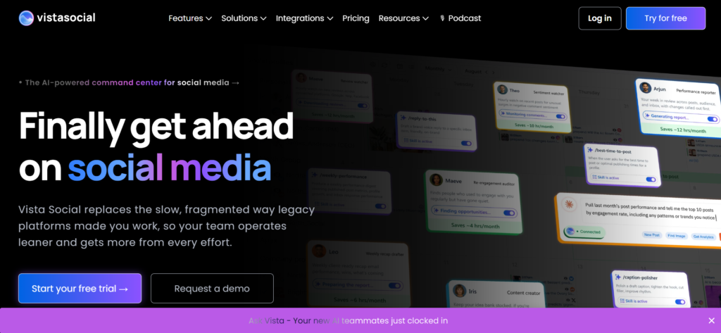 social media scheduling tools - Vistasocial