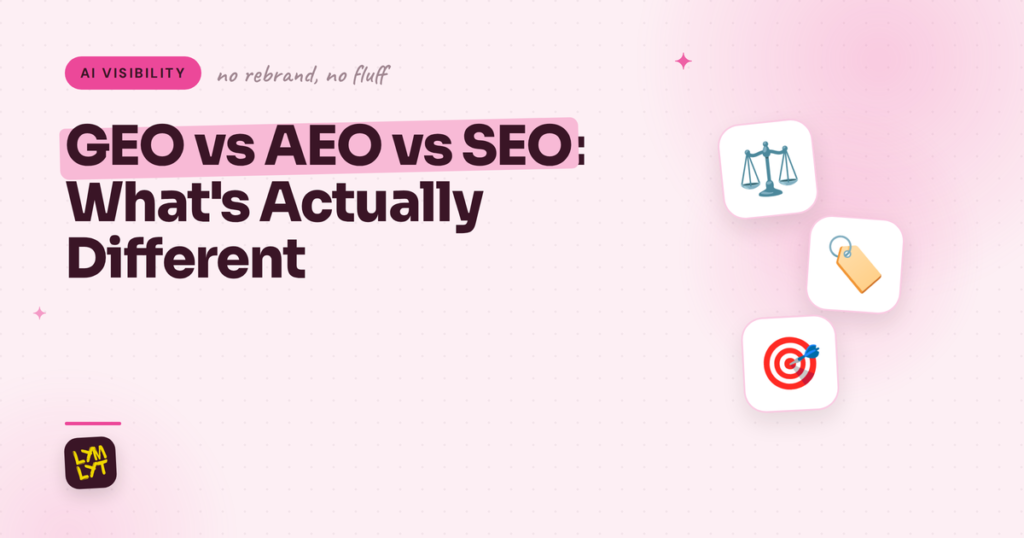 GEO vs AEO vs SEO: What Is Actually Different