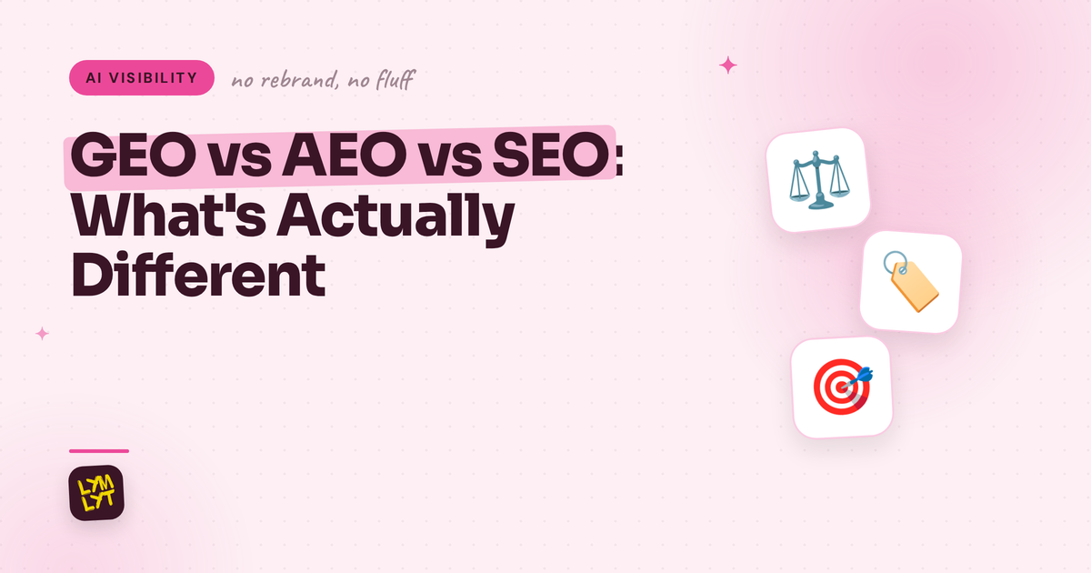 GEO vs AEO vs SEO: What Is Actually Different