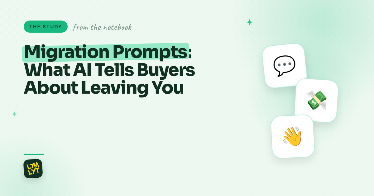 Migration prompts: what AI tells buyers about leaving you, a LymLyt blog cover